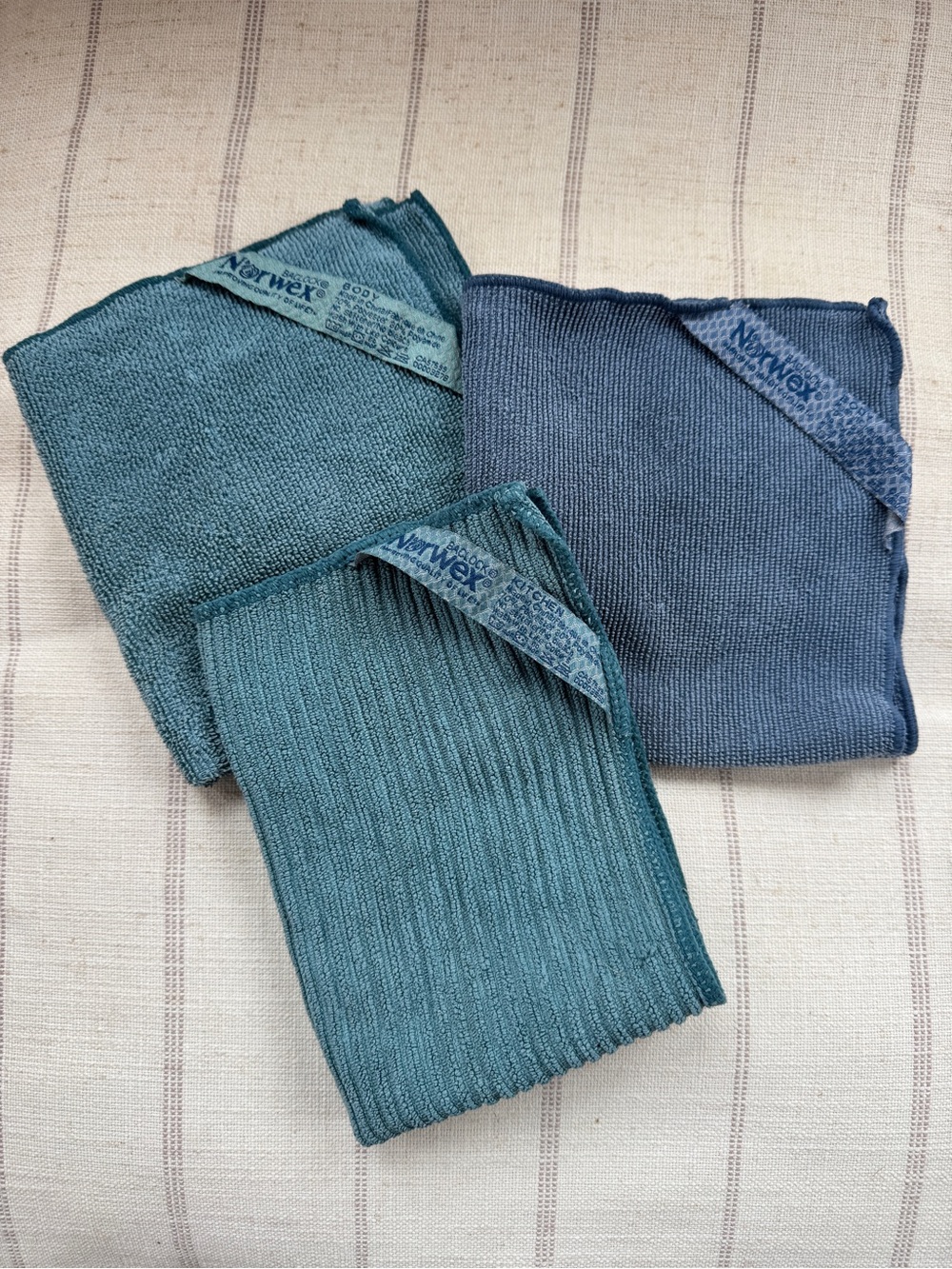 Norwex Microfiber Cloths Lot of 3 Blue Used